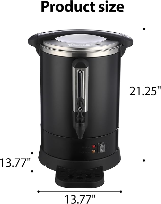 Commercial Coffee Urn,80 Cup 3.2 Gal/12L Stainless Steel Coffee Maker - Large Capacity Hot Water Dispenser for Buffet, Catering, Wedding, Church, Event, Double Wall Insulated