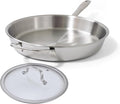Alva Maestro 11" 5-Ply Stainless Steel Frying Pan & Glass Lid – Made Without PTFE/PFOA/PFAS, Non-Toxic & Oven Safe Cookware – Induction Compatible, Even Heat Distribution, Ergonomic Stay-Cool Handle