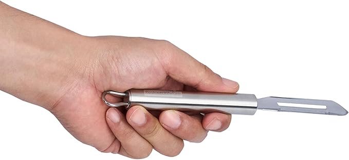 Restaurantware Stainless Steel Straight Vegetable Peeler - 6 Pack - German Standard - Double Edged Kitchen Peeler Dishwasher Safe, Sharp Blades - Potato Peeler for Potato, Apple, Cucumber