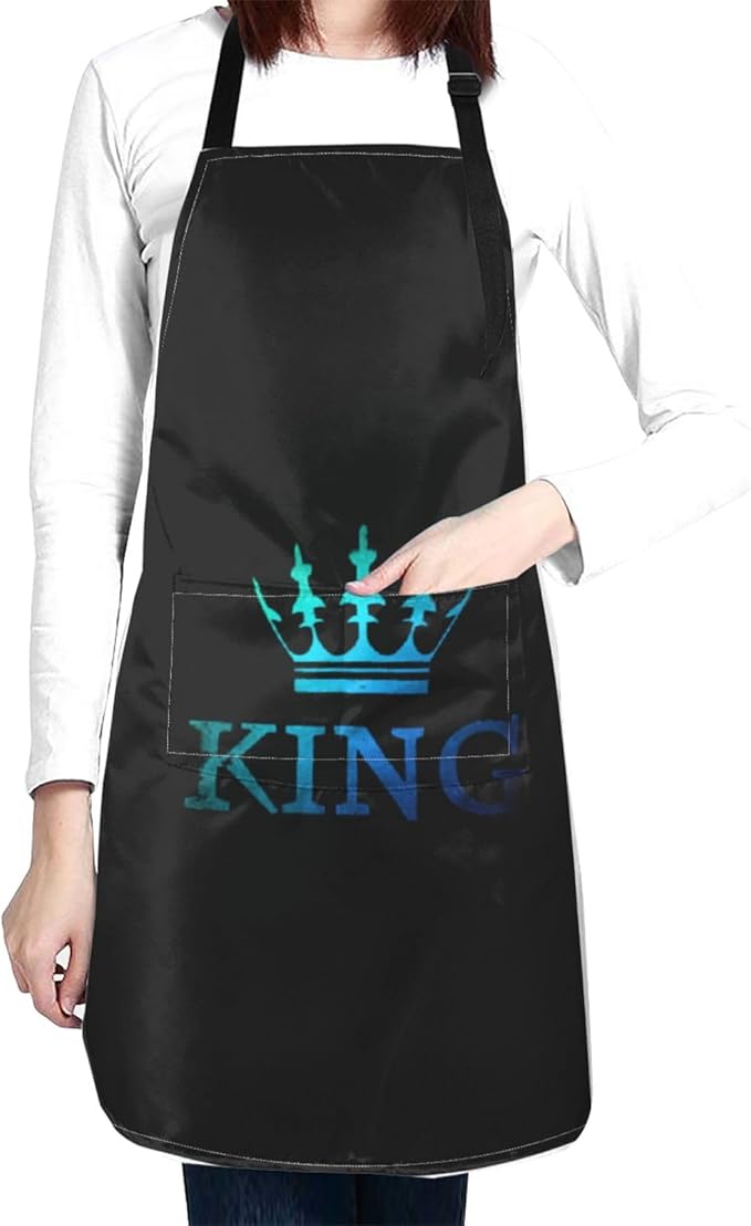 King Aprons Mens Aprons with Pockets and Adjustable Cool Apron for Gardening Cooking Kitchen