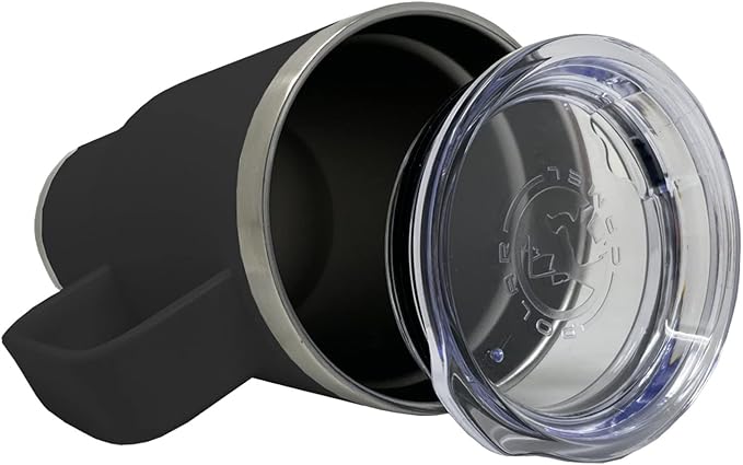 LaserGram 20oz Vacuum Insulated Travel Mug with Handle, Sushi, Personalized Engraving Included (Black)