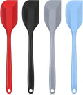Shappy 4 Pieces Silicone Cooking Spoons 10.6 Inch Heat Resistant Kitchen Spoons for Mixing, Serving and Stirring Upgrade Large Non Stick Basting Utensils, Dishwasher Safe(Scrapers,Classic Color)