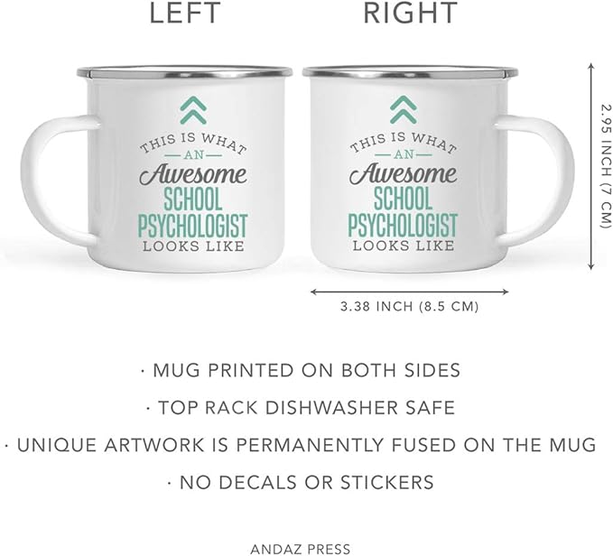 Andaz Press 11oz. Stainless Steel Campfire Coffee Mug, This Is What an Awesome School Psychologist Looks Like, 1-Pack, Birthday Gift Ideas for Coworker, Includes Gift Box