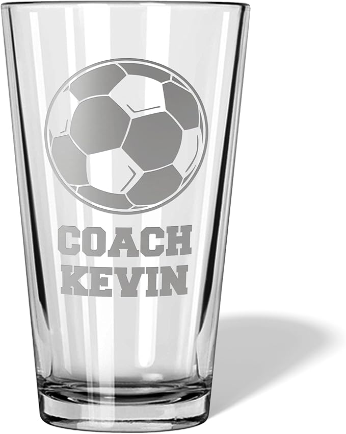 Soccer Coach Gift - Personalized Soccer Gift, Soccer Accessories, Best Coach gifts for coaches, End of Season, Girls Soccer Coach Gifts (Soccer, Single Pint Gift Box)