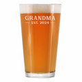 Bevvee Grandma Est 2024 - New Grandmother Pint Glass Gift for First Time Grandparents - Bold 16 Oz Glasses