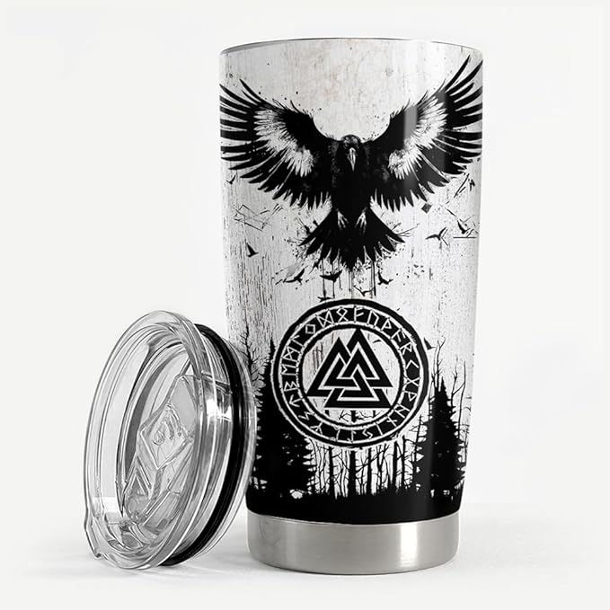 Viking Tumbler 20oz Stainless Steel Insulated Coffee Travel Mug Cup Viking Gifts for Men Husband Dad on Birthday Christmas Fathers Day