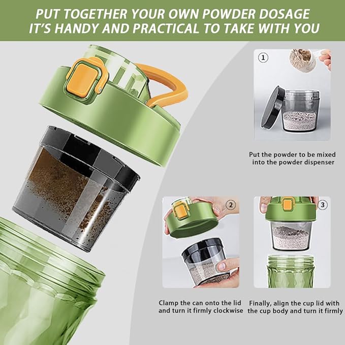 PROCHAIN Electric Protein Shaker Bottle, USB Rechargeable Mixing Cup, Water Drink Mixer Portable Bottles for Gym Sport, BPA-Free Tritan, 22oz (Light Green)