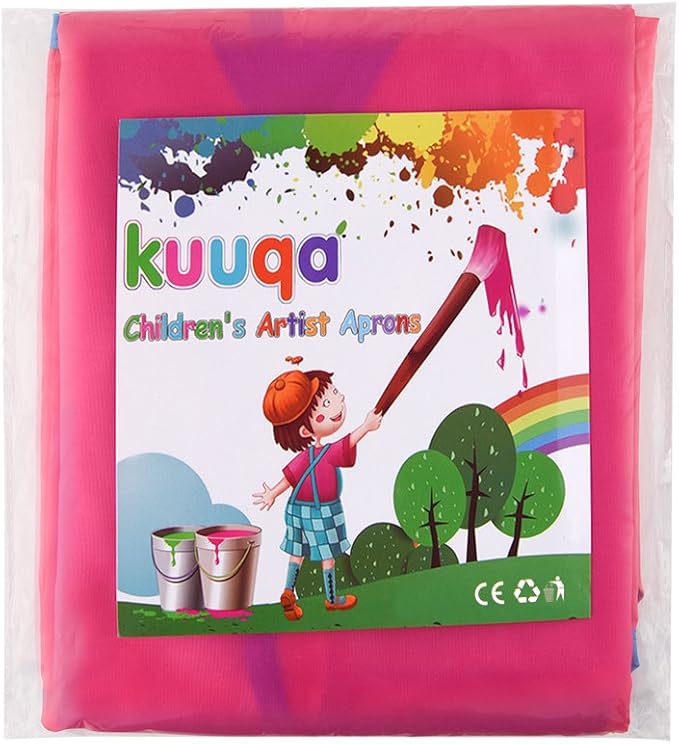 KUUQA Waterproof Children Art Smock Kids Art Aprons, Painting Supplies (Paints and brushes not included)