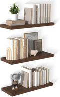 12 Inch Deep Floating Shelves for Wall 3 Pack Floating Shelfs Large Storage Space Wall Decor Display Shelf for Bathroom Living Room Bedroom Kitchen 30" W x 12" D x 1.2" H Walnut