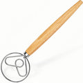 Danish Dough Whisk Stainless Steel Hook Dutch Style Bread Mixer with Wooden Handle for Sourdough Making Tools