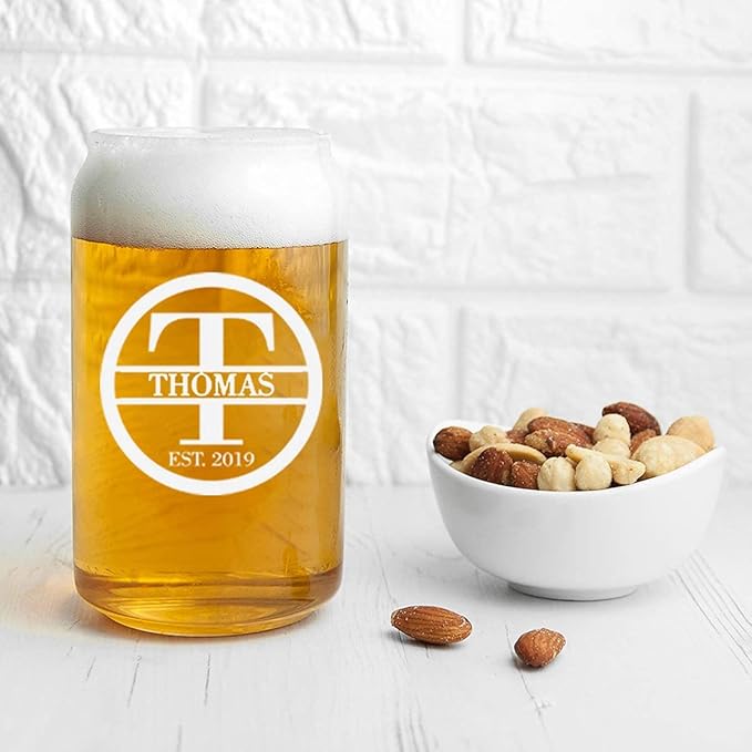 Personalized Gifts for Men - Engraved Beer Glasses - Custom Etched Pint Glass Gifts for Guys, Women - Great for Husband, Couples, Dad - Valentine's, Housewarming