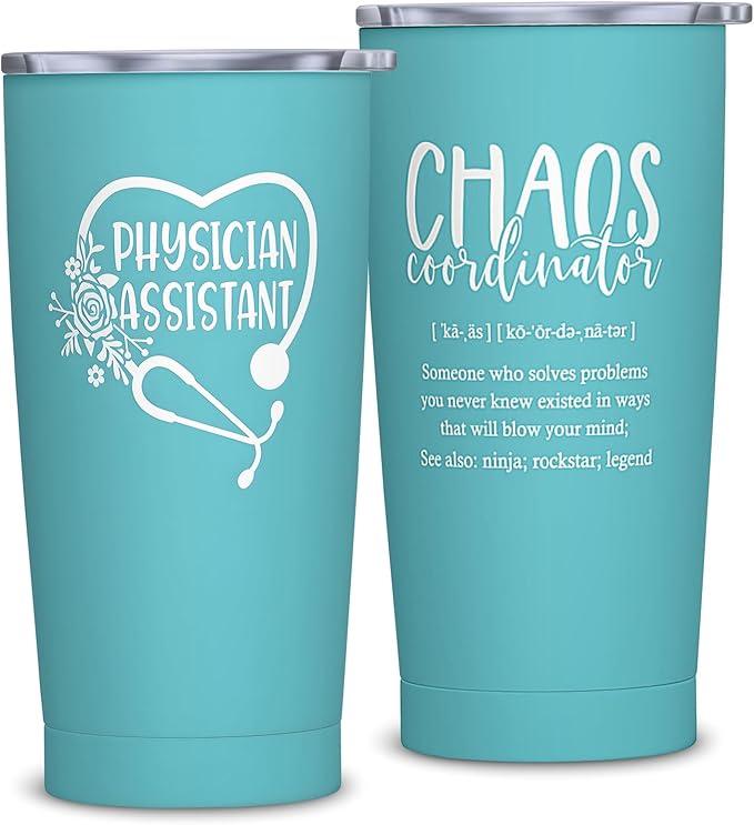 Physician Assistant Gifts for Women - Christmas Gifts for Physician Assistant - PA Appreciation Gift - PA Student Gift, 20 oz Stainless Steel Tumbler With Lid & Straw