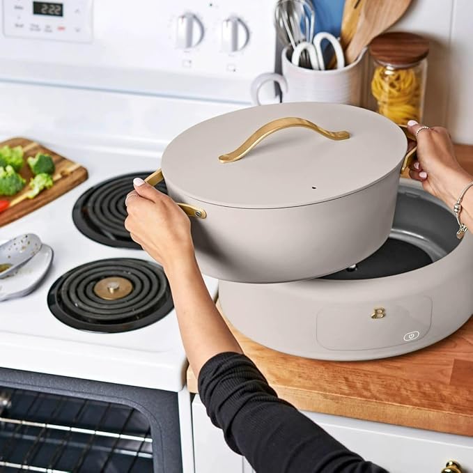Beautiful 10-in-1 Electric Multi-Cooker, 6-Quart, Digital Display, Non-Stick Pot, One-Touch Control, 10 Cooking Functions (Porcini Taupe)