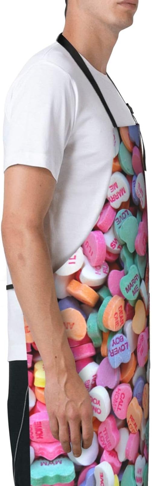 Apron for Women Men Hearts Aprons With Pockets Adjustable Washable Aprons for Cooking Baking Kitchen