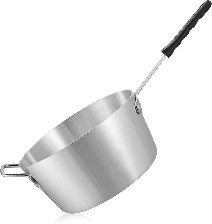 GRIDMANN 10-Quart Tapered Aluminum Sauce Pan with Silicone Handle, NSF Listed Heavy Duty Professional Cookware