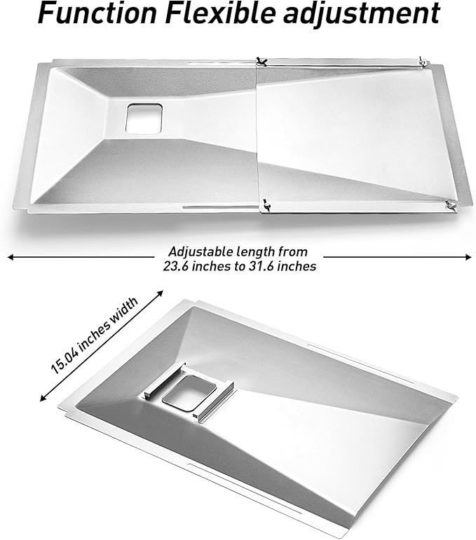 Drip Pan fits Nexgrill Parts, Adjustable with Drip Tray Suitable for Dyna Glo, Kenmore BHG, Grill Master, Backyard, Universal Drip Tray for 3/4/5 Burner,Grease Tray for Charbroil Expert Gas Grill