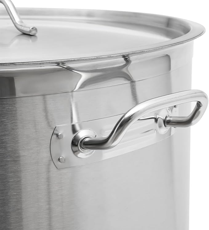 100 Quart Stainless Steel Pot with Lid, 19.7×19.7In Large Stock Pot, Stainless Steel Stockpot for Canteen, Breakfast Shop, Home, Restaurant