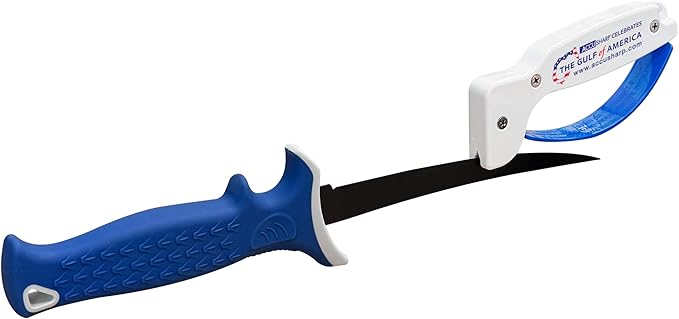 AccuSharp Knife Sharpener, Ergonomic Comfortable Handle, Compact & Easy to Use, Restore and Hone Straight & Serrated Knives, Celebrating Gulf of America