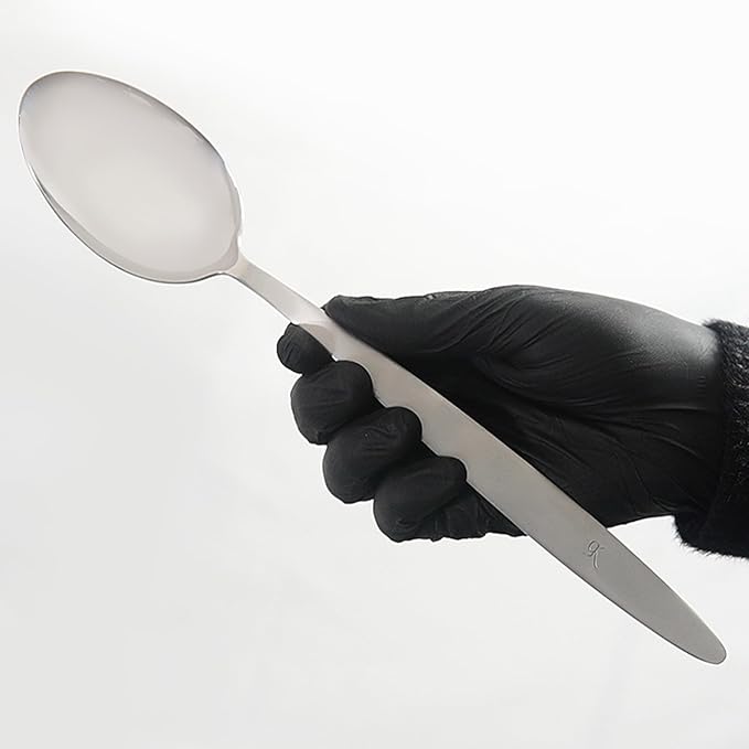 XL-12 inchs Chef Kunz Spoon Set | Pack of 2 | Premium Food-Grade 18/10 Stainless Steel | Large Cooking Serving Spoon | Chef Spoons with Ergonomic Long Handle