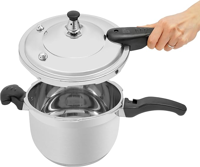 Stainless Steel Pressure Cooker Small Pressure Pot 80Kpa High Security Pressure Canner with Handle for Home Restaurants (4L/4.23Qt)