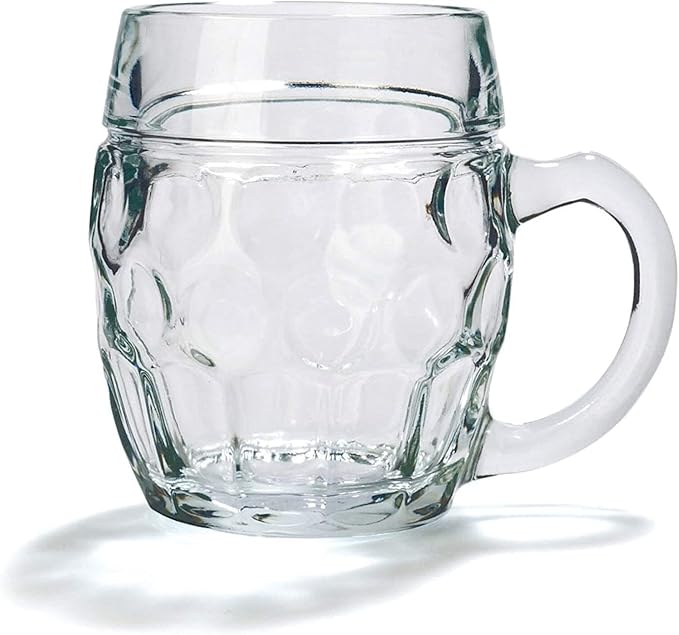 Stlzle Lausitz Tbinger Eye Jug, Pint Glass, Ball, with Fill Mark, Traditional Design, Pack of 6, Dishwasher Safe (250 ml)