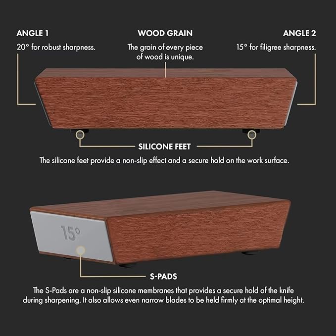 Rolling Knife Sharpener Kit - Magnetic knife sharpener with Diamond Grit 400/1000 & Angles 15° & 20°, Razor sharp Edges, Multipurpose Rolling Sharpener for Kitchen Knives, Pocket Knives, Chef's Knive