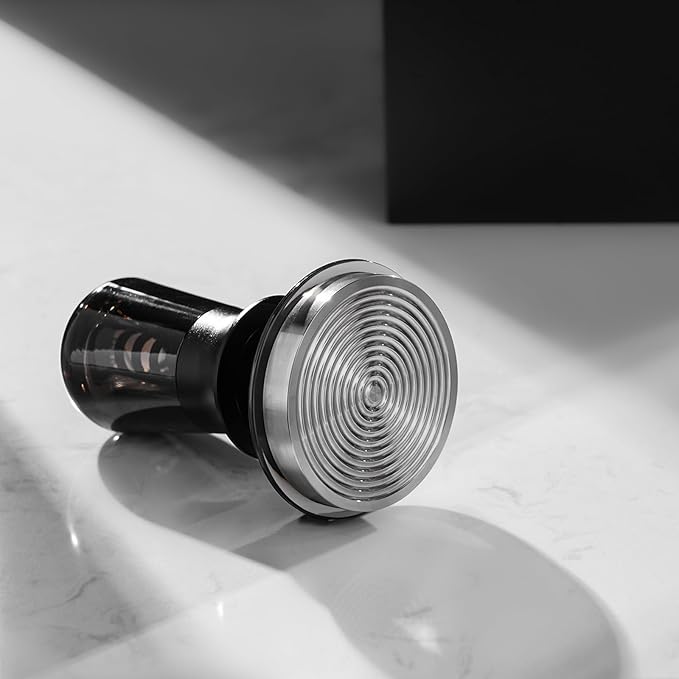 IKAPE 51mm Semi-Transparent Espresso Coffee Tamper, Spring-loaded Calibrated Tamper with Premium Threaded Stainless Steel Base, Compatible with All 51mm Bottomless Portafilters(New Upgrade)