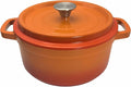 Enameled Cast Iron Dutch Oven with Lid, Orange, Round, 4Quart, Heat-Resistant Handles, for Cooking, Baking (Orange, 24CM)