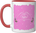 Heart Hands Taylor First Name Girl Vintage 70's 80's Ceramic Mug, Red/White
