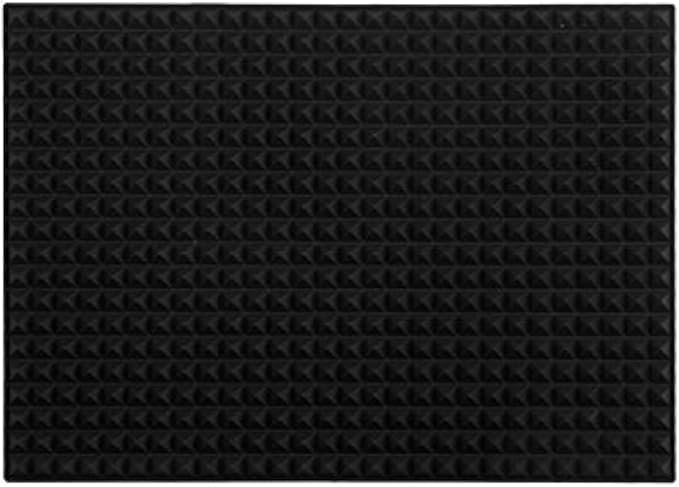 Colinda Silicone Dish and Cup Drying Mat - Extra Large Trivet for Hot Dishes, Large Size Hot Pots and Pads Coming Directly Out from the Stove or Oven,Drain Board,16" x 11.5",Black