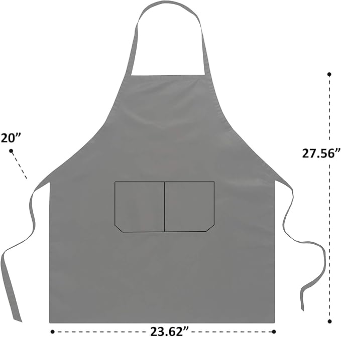 Black Apron with Pockets for Women Men Adult Chef, Set of 10 Bulk Kitchen Aprons for Cooking Baking Restaurant Painting DIY BBQ (10, Black)