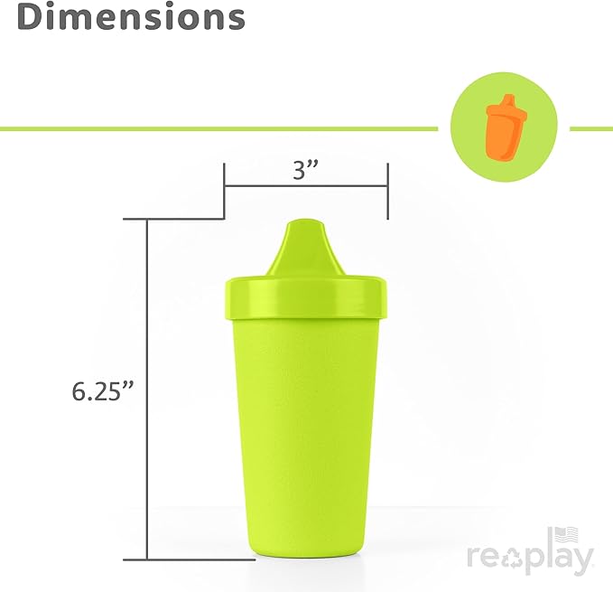 Re-Play Spill-Proof Sippy Cups - Reusable 10 Oz Set of 4, Dishwasher & Microwave Safe, Made in USA, Space