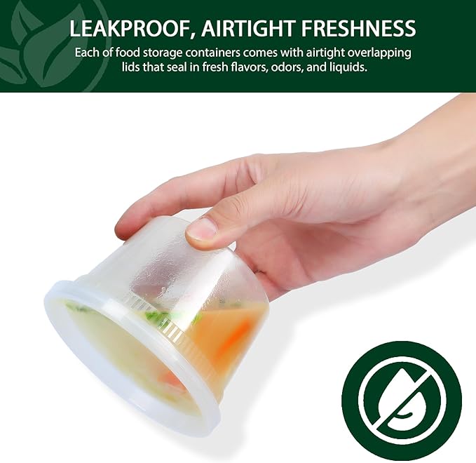 Clear Deli Containers with Lids - 32 oz (Pack of 120) | Leakproof Food Storage Solution for Home, Restaurant, Takeout, Soups, Sauces, and Slime