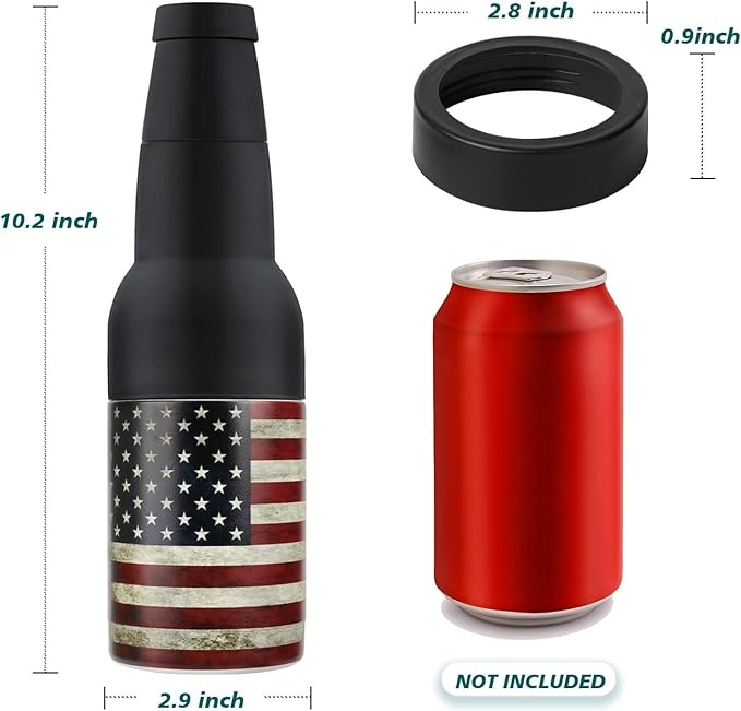 Stepstall 4-in-1 Can Cooler & Bottle Holder with Opener, Double Walled Stainless Steel Insulated, 12oz Beer Gifts for Men