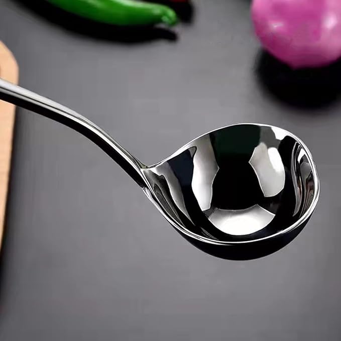 2 Pieces Stainless Steel Small Ladle, Gravy Ladle, Sauce Drizzle Spoon with Spout, Small Sauce Spoon for Gravies and Dressings, Silver