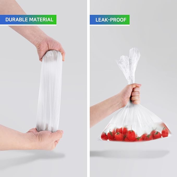 CLEANWRAP Food Storage Roll Bags (9.84 * 13.78-600 PCS) +Zipper Bag (Medium 90 Bags) | Food Plastic Bags, Mini Plastic Bags, Plastic Bread Bags, Roll Plastic Bags, Plastic Produce Bag