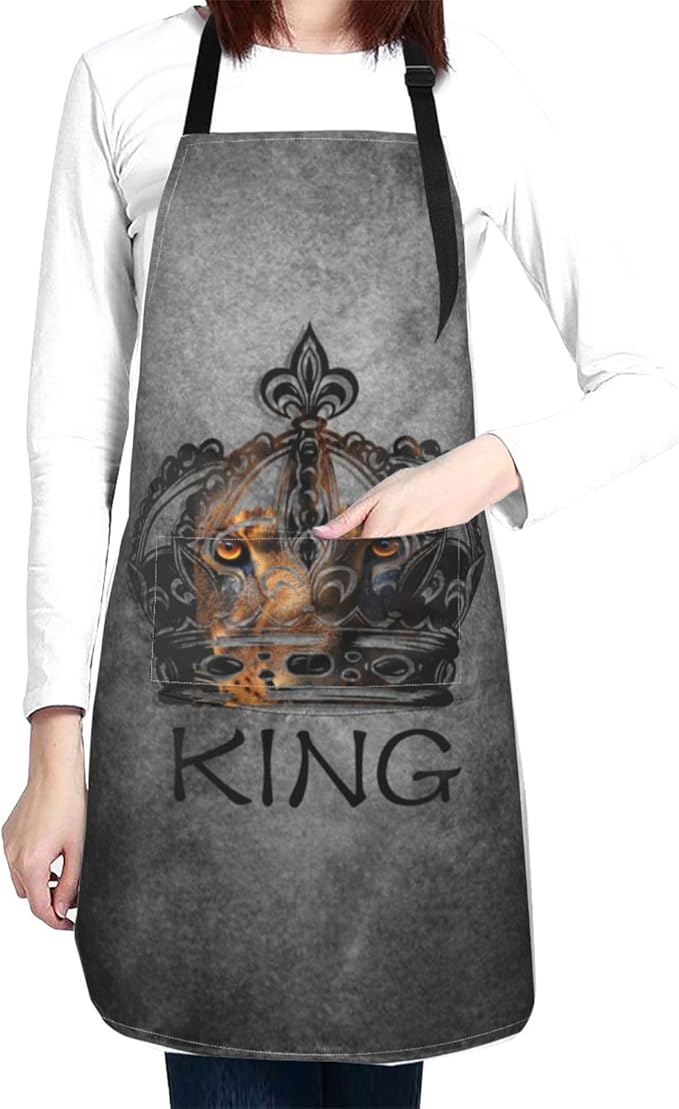 King Aprons Mens Aprons with Pockets and Adjustable Cool Apron for Gardening Cooking Kitchen