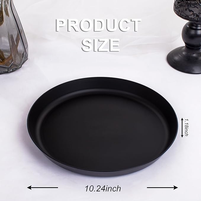 EI 18pcs Black Wheat Straw Plates,Heavy Duty Reuasble Unbreakable Plastic Plates with Lip Edge,Melamine Plates for Kitchen,Camping,Picnic,Halloween