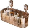 Clear Bathroom Shower Caddy, Wall Mount Storage Shelf with Suction Cups,Bathroom Storage Shelf 12.7x4.5x3.5 inchesLoad-bearing capacity: 22IB 1piece （Golden transparent）