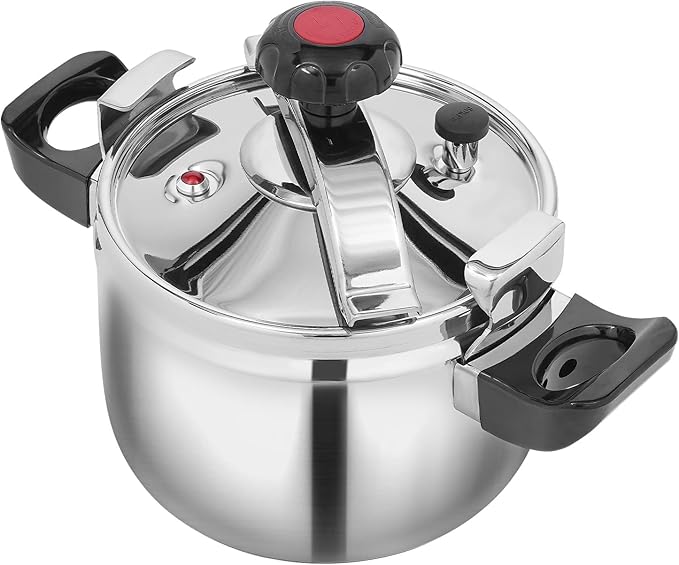 201 Stainless Steel Pressure Pot Small Pressure Cooker Family Mini Pressure Cookers Super Safety Lock Devices for Everyday 10 People Use