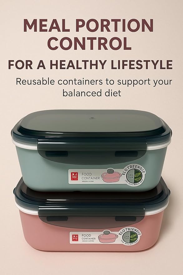 2-Compartment Bento Lunch Box – Leakproof, BPA-Free, Microwave & Dishwasher Safe Meal Prep Container – Compact & Reusable Food Storage for Work, Gym, or Travel (Slate Grey)