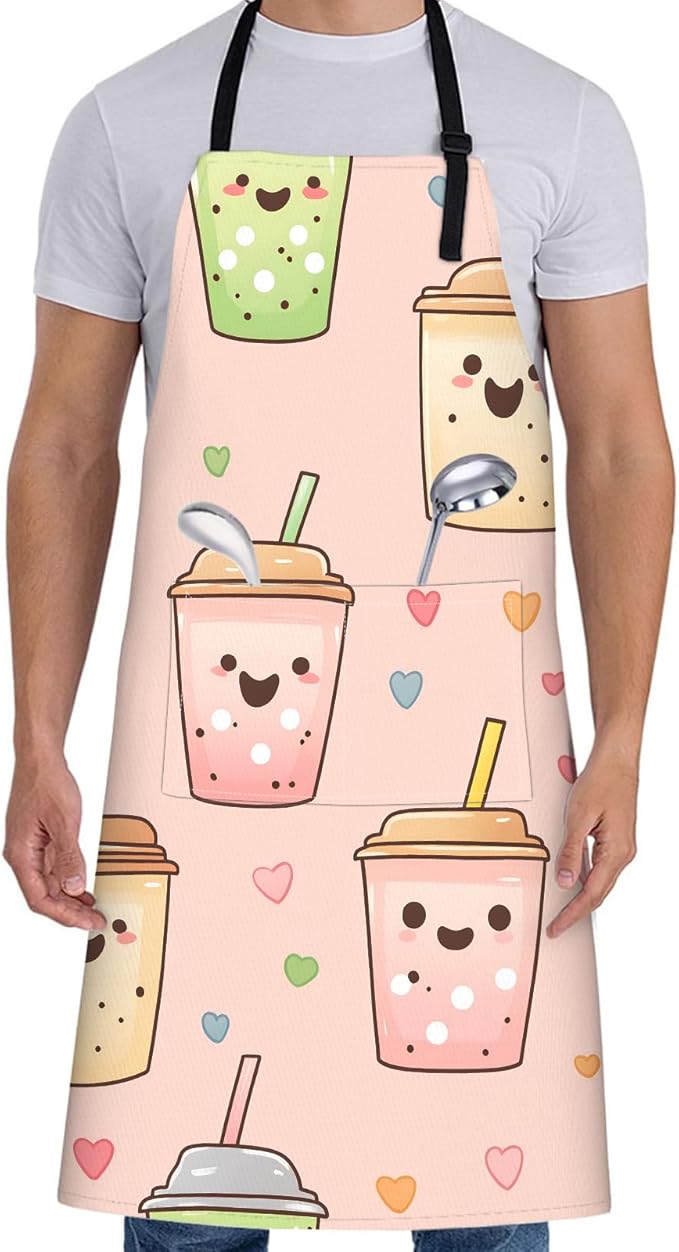 Fun Space Adventure Apron for Women with Rocket and Planet,28x33in