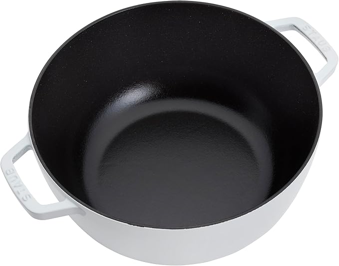 Staub Cast Iron Essential French Oven, Dutch Oven, 5-quart, serves 5-6, Made in France - White