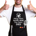 Many Have Eaten Here Few Have Died,Funny Chef Apron,Funny Aprons for Women Men with 2 Tool Pockets,Waterproof and OilProof,Fun BBQ Baking Grilling Kitchen Apron