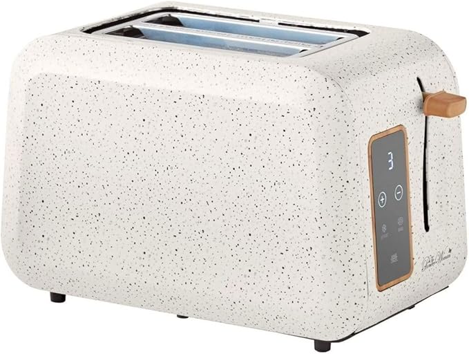 Pioneer Woman Digital 2-Slice Toaster, Linen Speckle – 6 Shade Settings, LED Display, Extra-Wide Slots