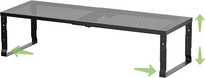 Flat Top Storage Rack - Expandable Countertop Space Saver, Heavy-Duty Steel Construction, Powder Coated Finish for Kitchens, Bathrooms, Workshops or Offices