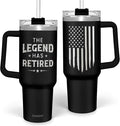 SANDJEST Retirement Gift for Men - 40oz Stainless Steel Insulated Coffee Tumbler with Lid & Straw, Gift Ideas for Boss Coworkers Fathers Husband, Christmas Birthday