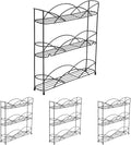 Spectrum Diversified 3-Tier Spice Rack Shelf Organizer for Kitchen Countertop, Pantry, Bathroom, or Closet with Optional Wall Mount, Black (Pack of 4)