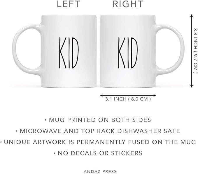 Andaz Press Simple Rustic Farmhouse Kitchen Decor 11oz. Ceramic Coffee Tea Mug Gift, Kid, 1-Pack