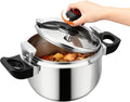 Stainless Steel Pressure Cooker, 7.4QT Induction Compatible Pressure Cooker, Automatic Pressure Limiting Valve, Pressure Stewing Pot, Compatible with Gas & Induction Cooker
